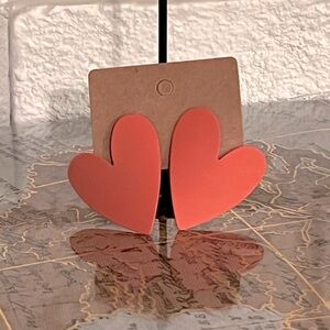 Heart-Shaped Orange Earrings